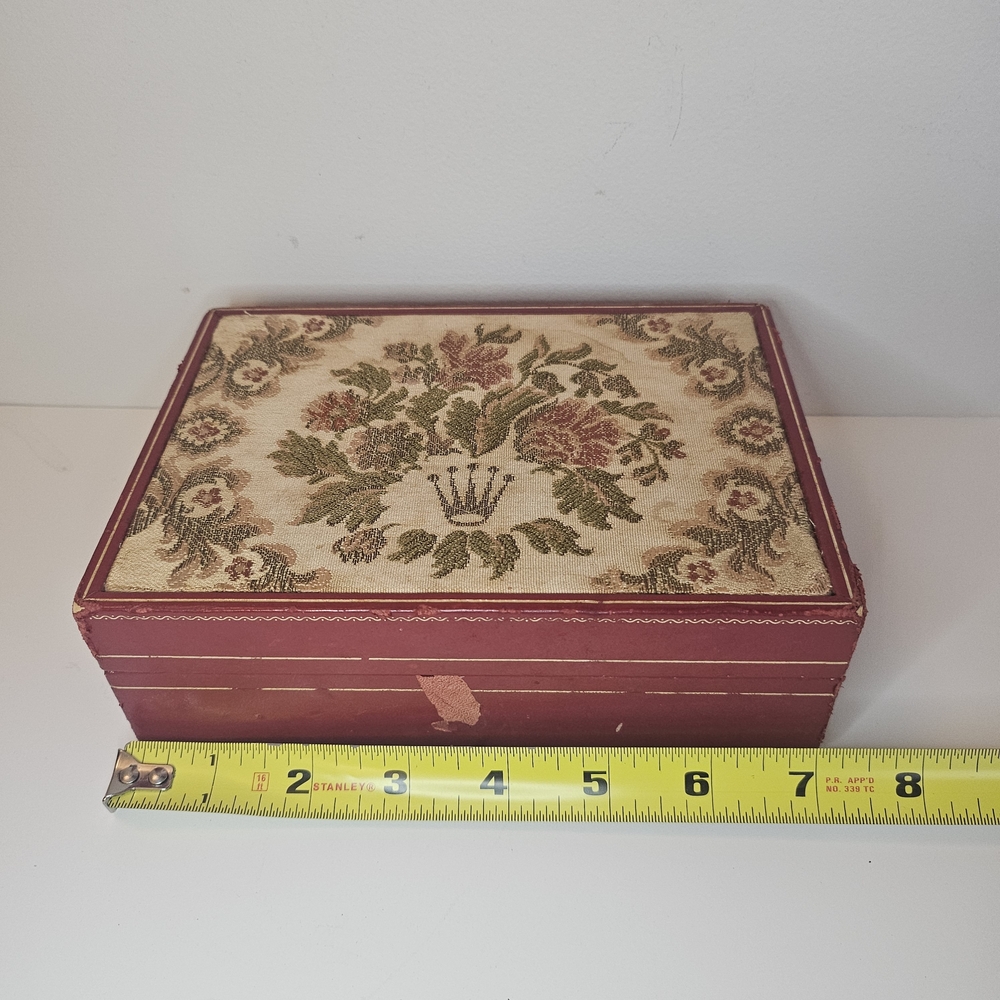 Vintage Rolex tapestry watch box embroidered 60.01.2 Lady president floral READ - Picture 8 of 9